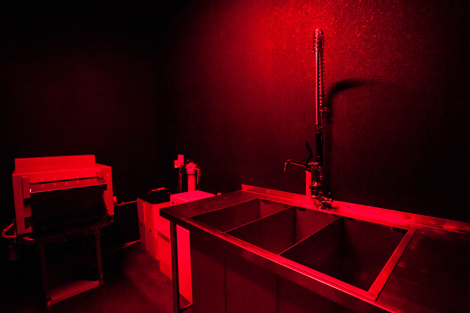 glowing red room for testing